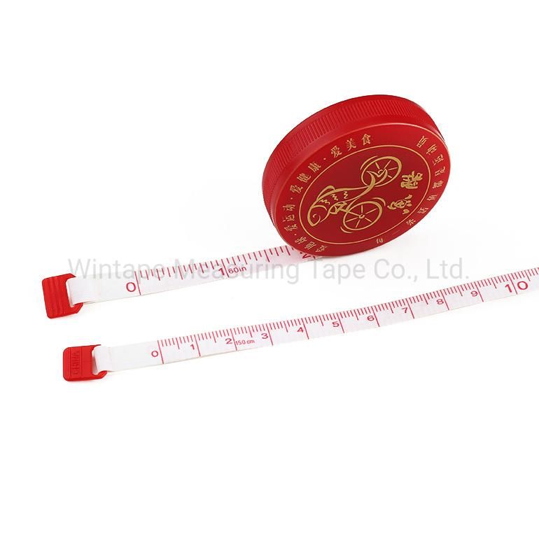 Custom Red 1.5m Plastic Fiberglass Tape Measure as Promotional Gift