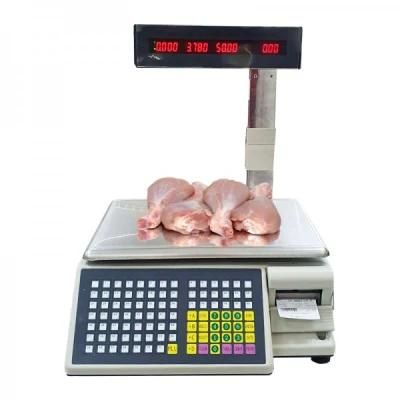 Electronic Balance Digital Barcode Label Printing Price Computing Scale with Pole