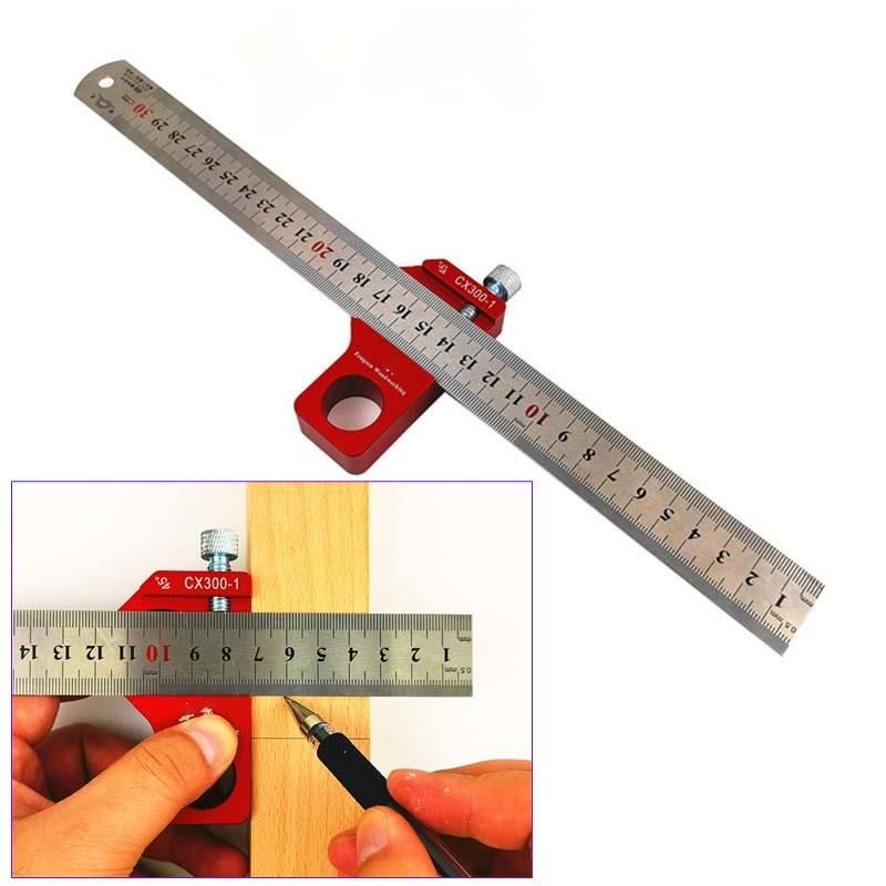 Woodworking Steel Ruler Positioning Line Ruler Right Angle Ruler Height Ruler Angle Ruler Woodworking Measuring Tool Woodworking Scribing Device