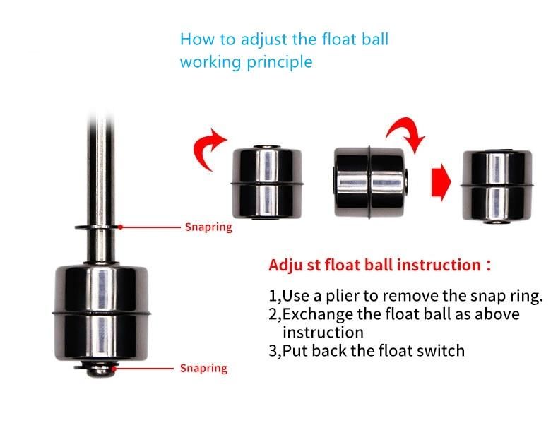 Stainless Vertical Liquid Water Level Sensor Internal Float Sensor Switch 45mm Line Automatic Pump Controller Switch