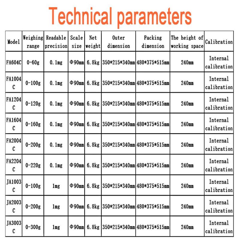 Fa Ja-C Automatic Internal Calibration Electronic Analytical Balance