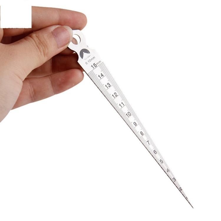 Mount FUJI Stainless Steel Gap Ruler Wedge-Shaped Feeler Tapered Ruler Inner Diameter Ruler Slope Ruler High Precision 1-15mm with Hole