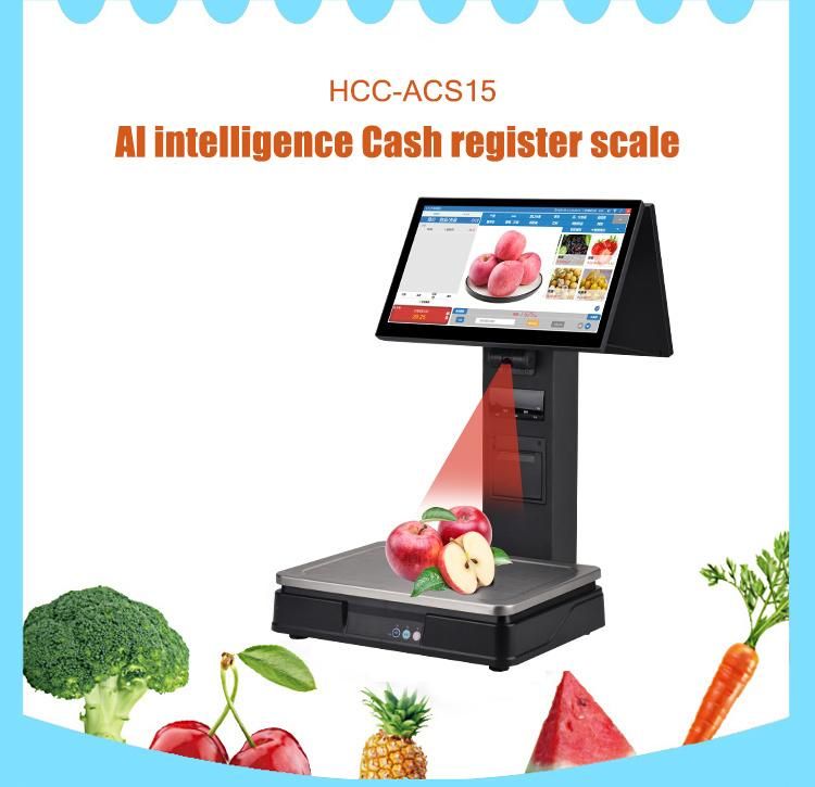 15.6inch High-Resolution Large Touch Screen Electronic Powered Weighing Scales with 58mm Thermal Label Printer (HCC-ACS15)