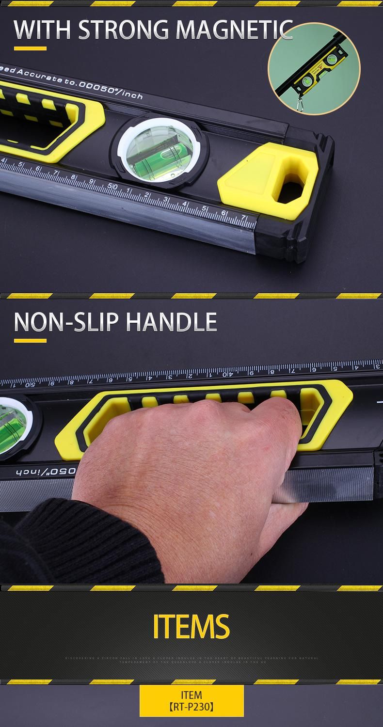 ABS Plastic Torpedo Level with Side View Vial and Magnetic Base (230mm)