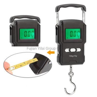 Weiheng 75kg Mini China Electronic Portable Luggage Hanging Scale with Ruler