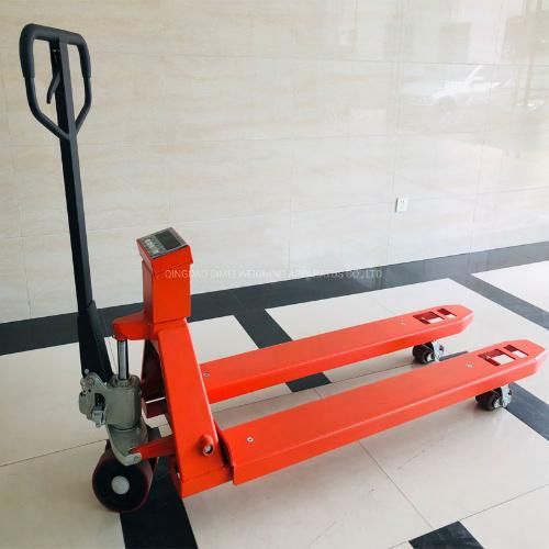 1~3 Ton Electronic Scale Manual Lift Truck Manual Hydraulic Handling Forklift Weighing Pallet Ground Cattle