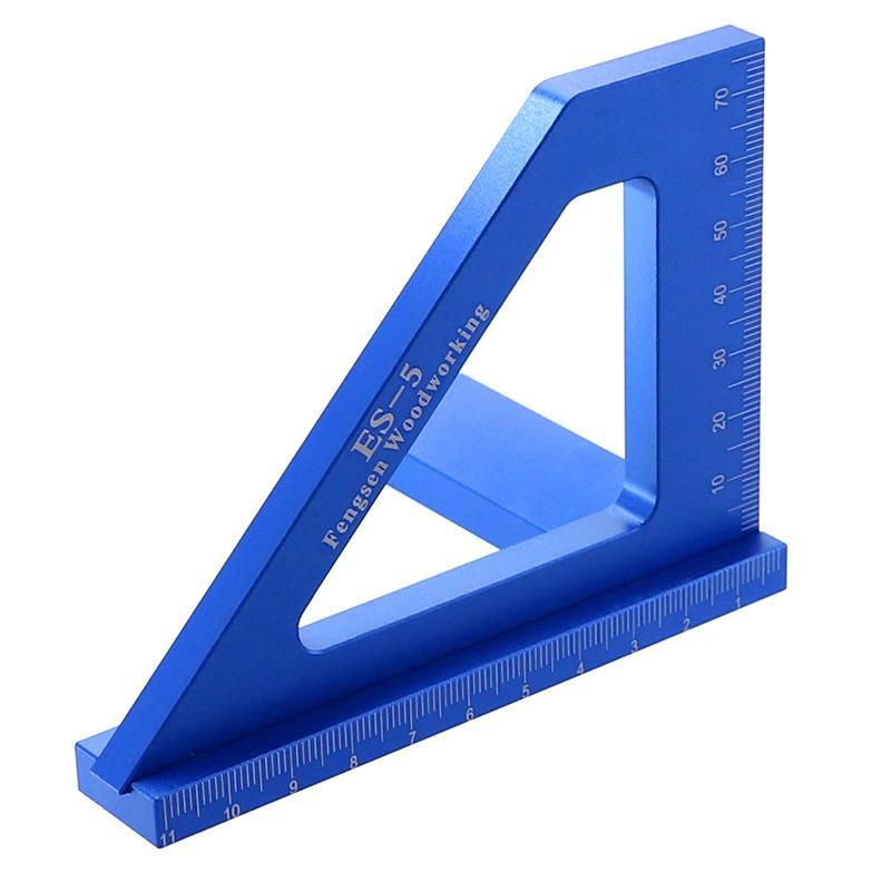 Woodworking Scriber 45 Degree Ruler Aluminum Alloy Right-Angle Measuring Tool Wide Seat Angle Ruler Multi-Functional Woodworking Aids