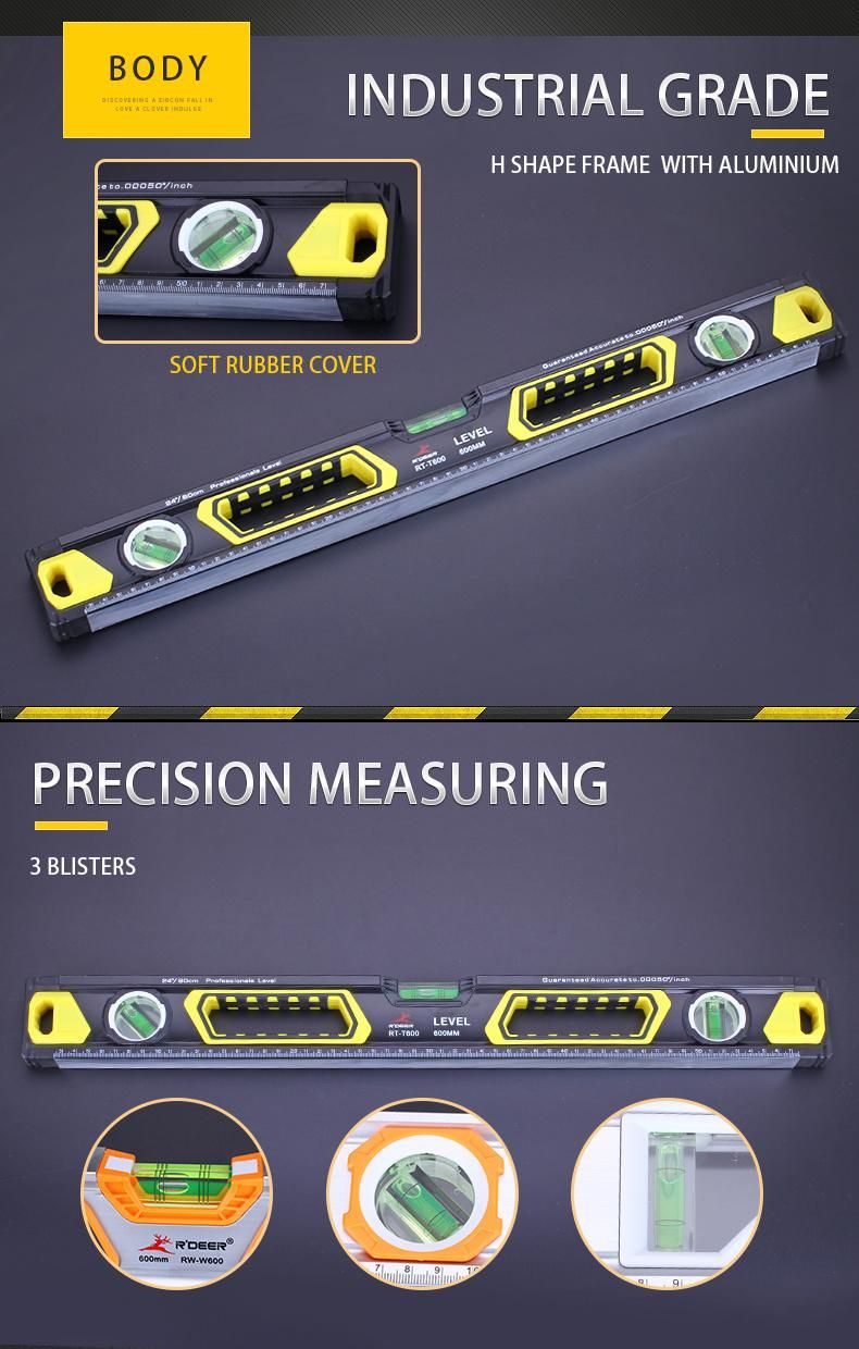 ABS Plastic Torpedo Level with Side View Vial and Magnetic Base (230mm)