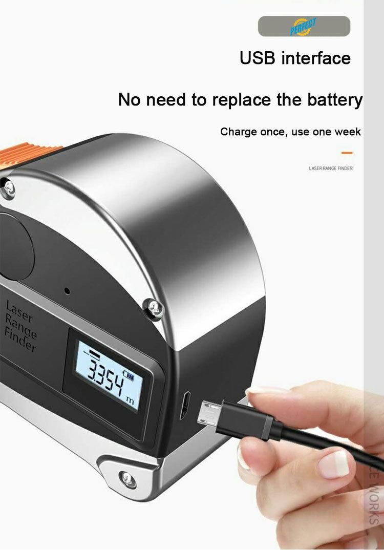 30m Laser Distance Meter with Tape Measure