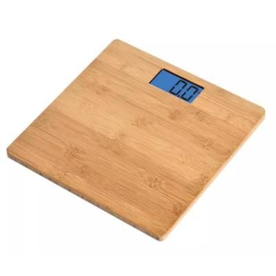 Environment-Friendly New Design Digital LCD Display Bathroom Scale with Bamboo Platform