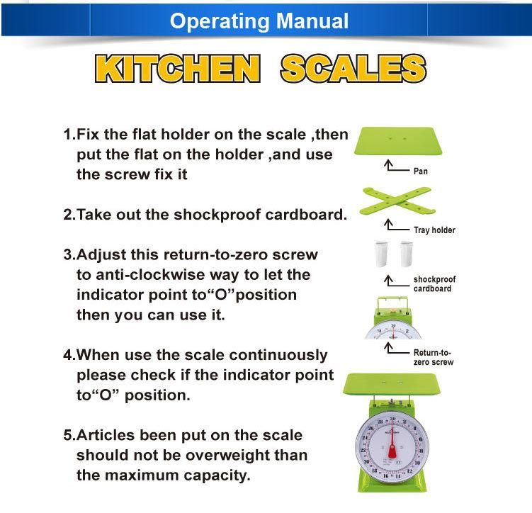 Kilogram Flat Stainless Plate Spring Mechanical Weighing Scale