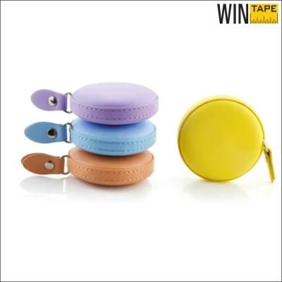 Promotion Mini Colorful PU Leather Tape Measure with Logo 1.5m Retractable Ruler Tape Portable Measuring Tape