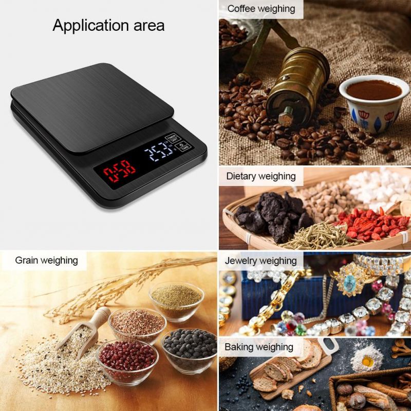 Portable Kitchen Scale High-Precision Electronic Coffee Scale Timing Function