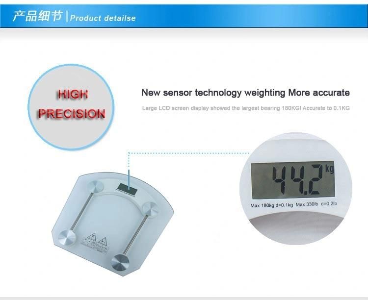 Transparent Tempered Glass Platform Bathroom Scale