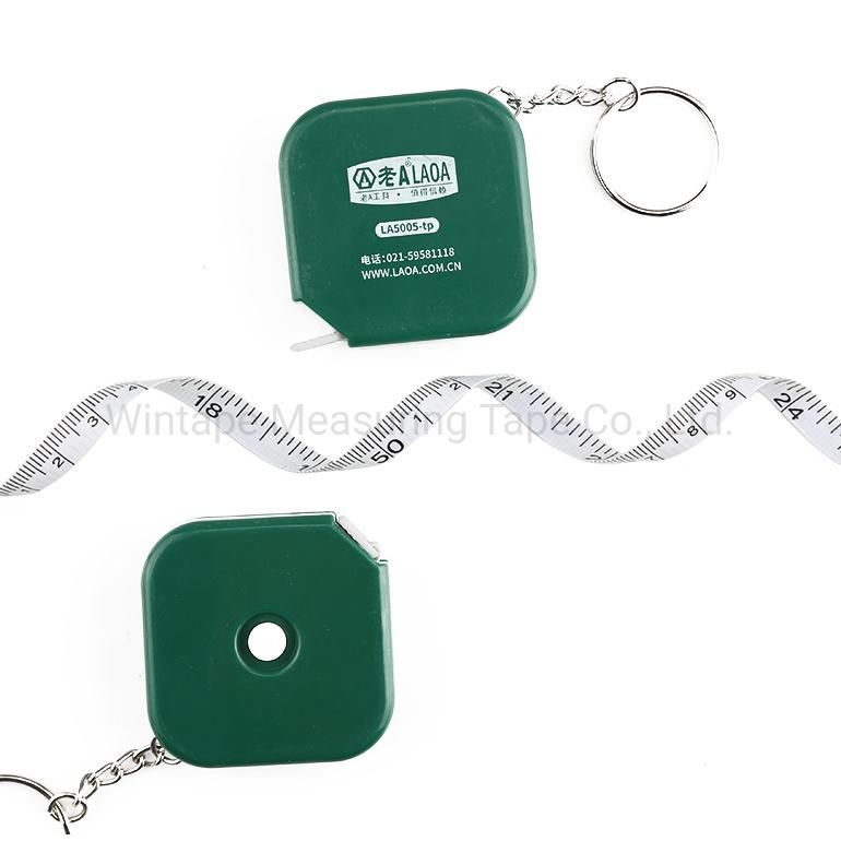 Custom Green Square Sewing Fiberglass Measuring Tape