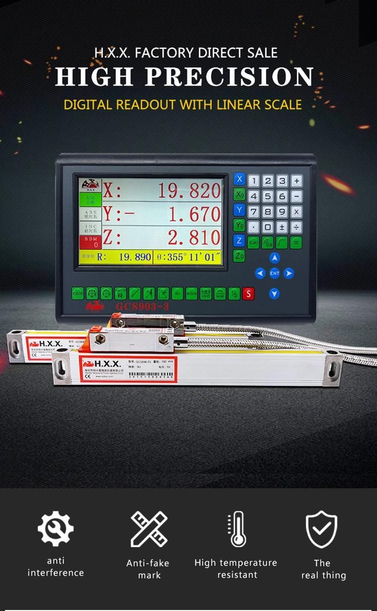 Digital Readout Dro for Milling Lathe Machine with Digital Encoder Glass Linear Scale