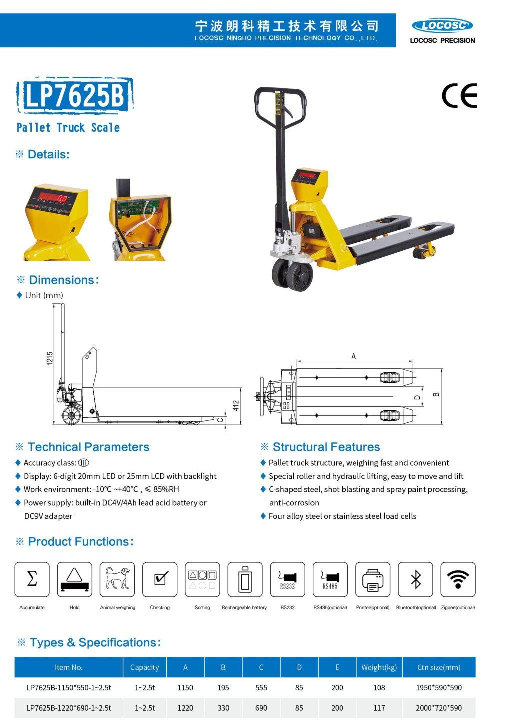 LED LCD Hydraulic Lifting Pallet Truck Scale