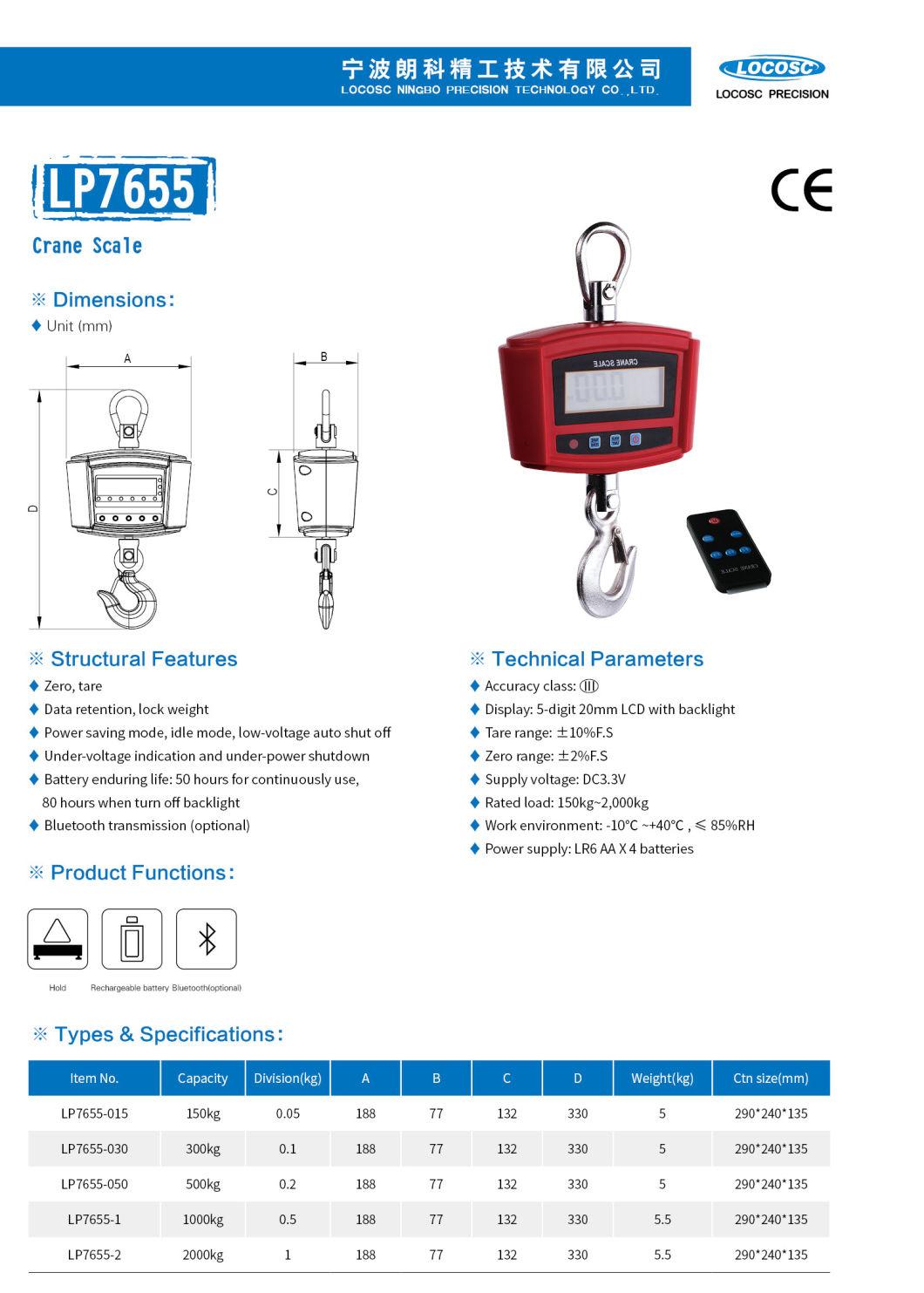 High Precision Waterproof Hook Weighing Crane Scale