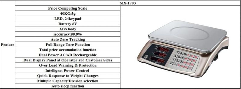 Electronic Price Scale Weighing Scale with LED Display