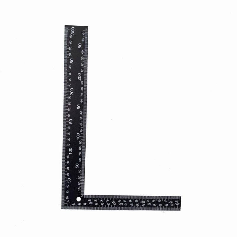 200X300mm 8X12 Inch Black Stainless Steel Try Square Ruler
