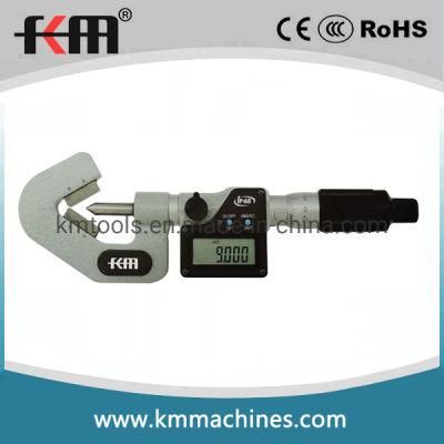 1-15mm Electronic Digital Display V-Anvil Micrometer with 3 Flutes