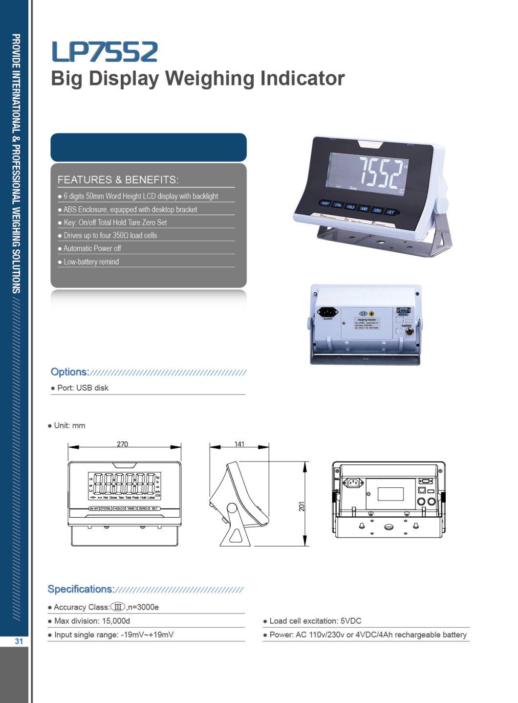 China Professional Manufacture Electronic Digital Indicator, Weight Indicatorcustoms Data