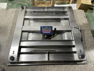 Stainless Steel Floor Scale Lift Floor Scale 1000*1000mm W/O Ramp