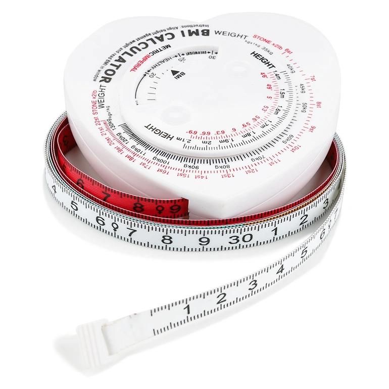 Heart Shaped Eco-Friendly Custom Tape Measure Precision BMI Calculator Wheel