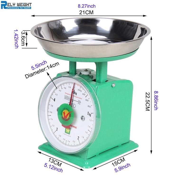Best Price 500g 5kg Portable Mechanical Balance Spring Dial Platform Weighing Scale with Tray