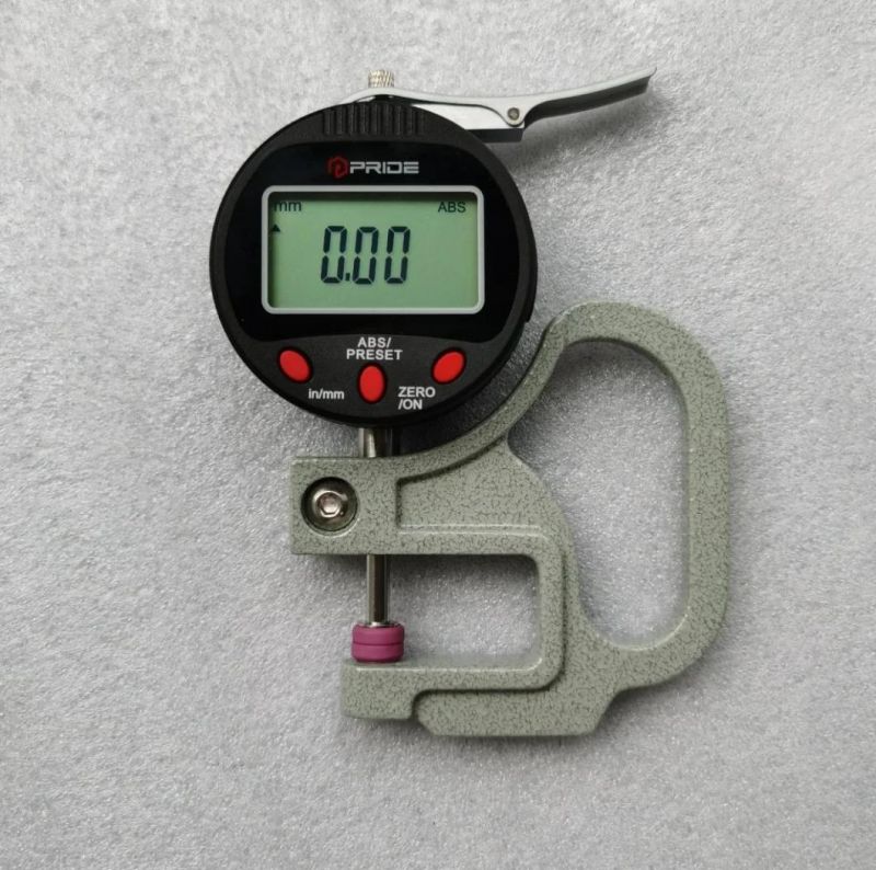 Precision Digital Thickness Gauge with Ceramic Spindle Tip