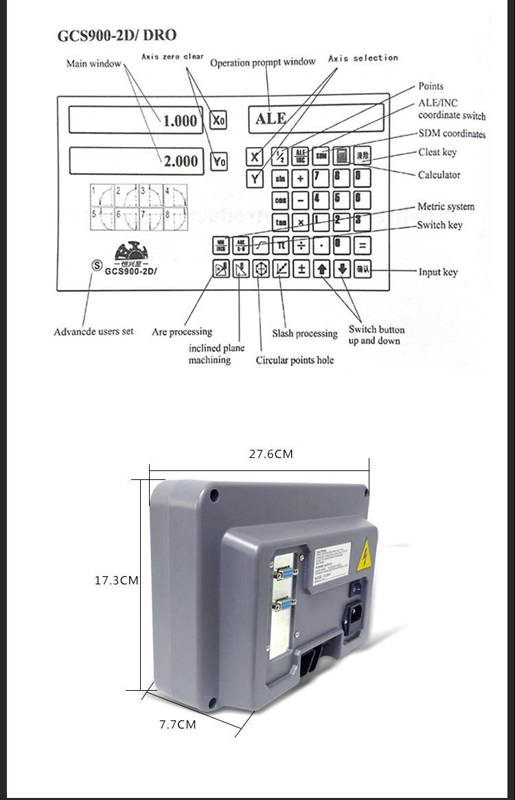 2V 3V Milling Machine Lathe Grinding EDM Machine 2 Axis Digital Readout Dro