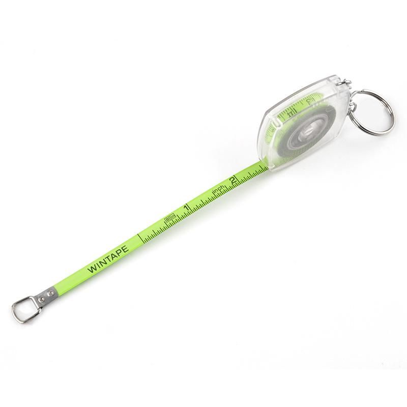 Transparent Plastic Shell with Keychain Functional Mini Retractable Measuring Tape Keychain