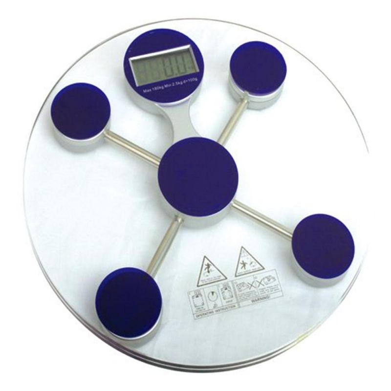 Body Weighing Scale LCD Digital Bathroom Scale Round Glass Scale