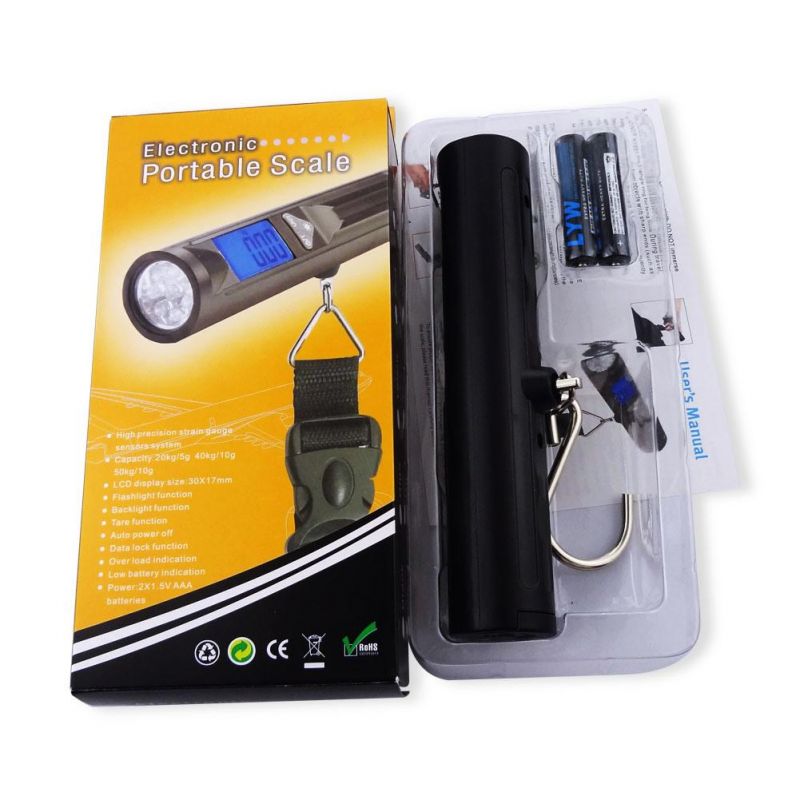 40kg LED Flashlight Digital Luggage Scales Weight Electronic Hook Scale