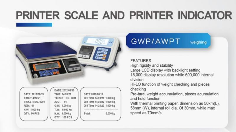 Digital Scales Indicator with Printer LCD electronic Scales Display (AWPT)