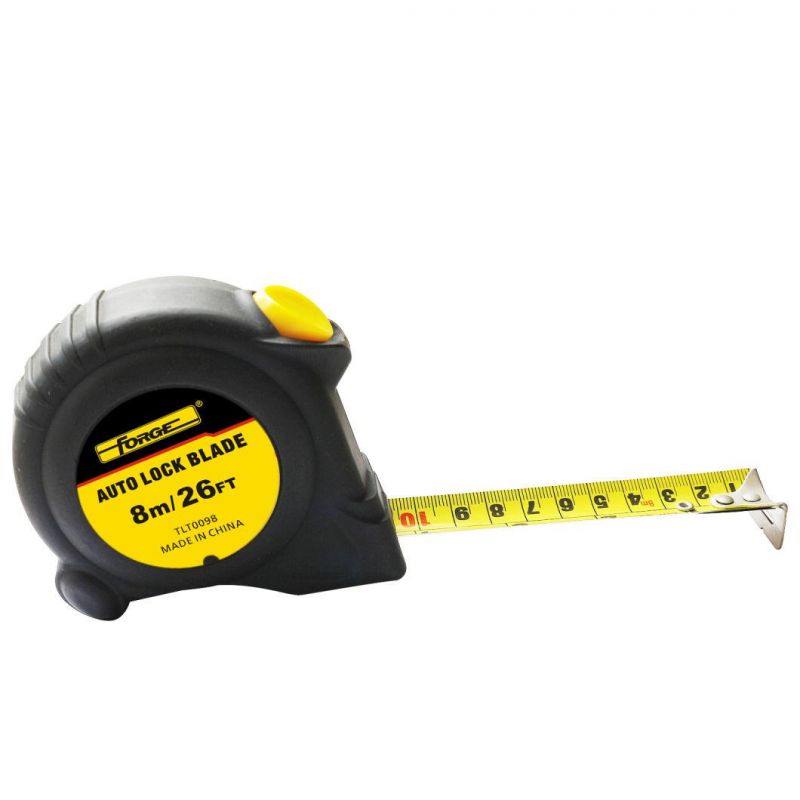 High Quality 8m Auto Lock Steel Tape Measure with Double Marked Blade