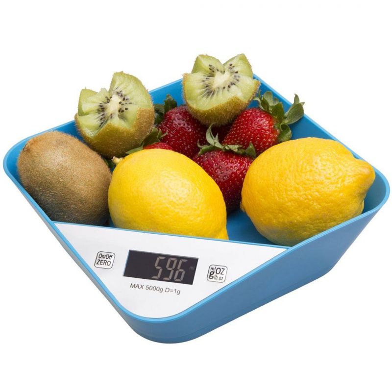5kg Digital LCD Food Kitchen Weight Scale with Square Bowl