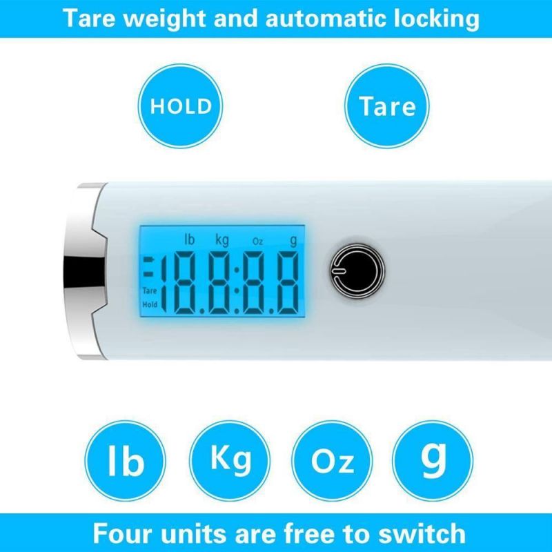 LCD Digital Weighing Scale Stainless Steel Digital Luggage Weight Scale 50kg Mini Electronic Hanging Luggage Scale