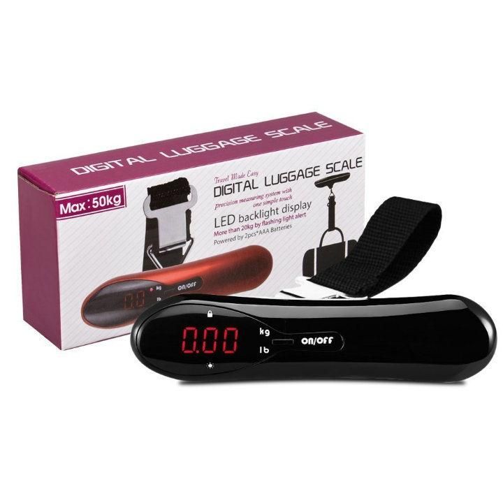 Silver Electronic Digital LCD Display Travel Luggage Scale