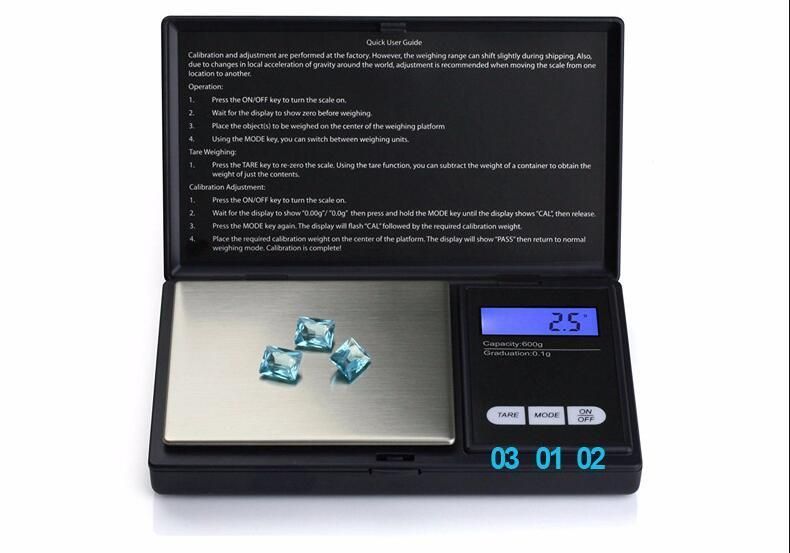 200g 0.01g Precision Mini LCD Digital Electronic Pocket Jewelry Gold Diamond Scale with Gram Capacity (BRS-PS02)