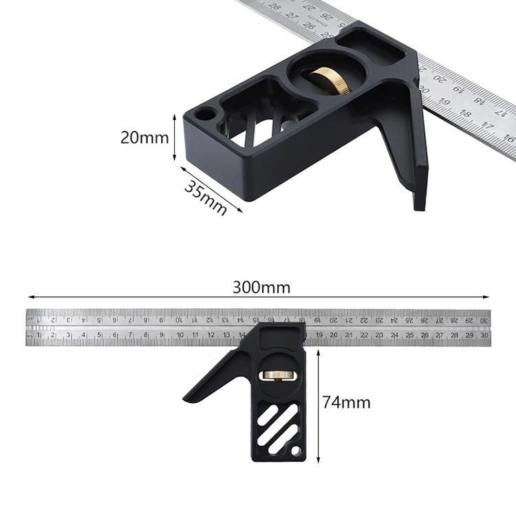 Active Angle Ruler 45 Degrees 90 Degree Limiter Aluminum Alloy Stainless Steel Right Angle Ruler Multi-Functional Ruler Woodworking DIY