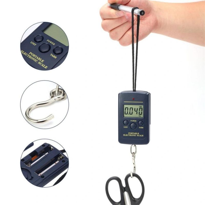 40kg 10g Mini Steelyard Stainless Steel Portable High Precision Hanging Luggage Weighing Electronic Scale