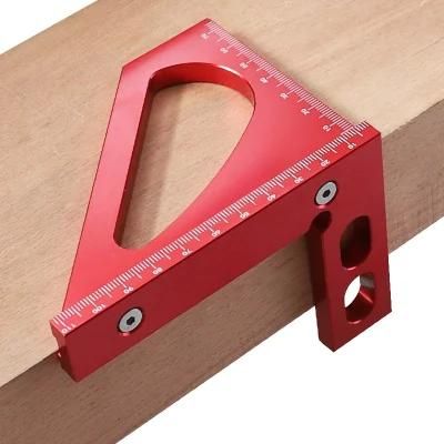 Multifunctional Scriber Angle Ruler Aluminum Alloy 45-Degree Angle Right-Angle Measuring Tool Woodworking Line Drawing Aids