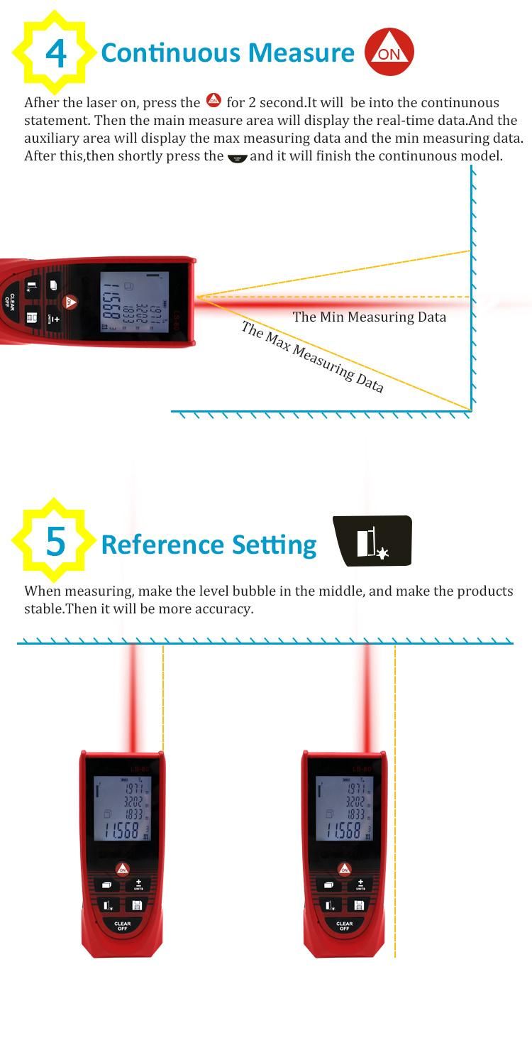 100m Best Laser Distance Meter Continuous Area & Volume