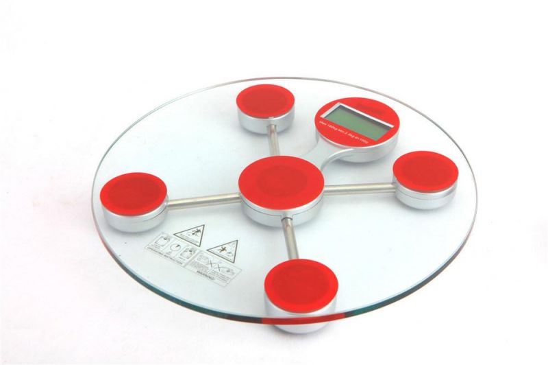 Body Weighing Scale LCD Digital Bathroom Scale Round Glass Scale