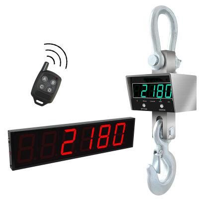 Stainless Steel Industrial Hook Hanging Scale LED Display Crane Scale 1t/2t/3t/5t