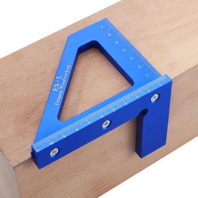 Woodworking Scriber 45 Degree Ruler Aluminum Alloy Right-Angle Measuring Tool Wide Seat Angle Ruler Multi-Functional Woodworking Aids