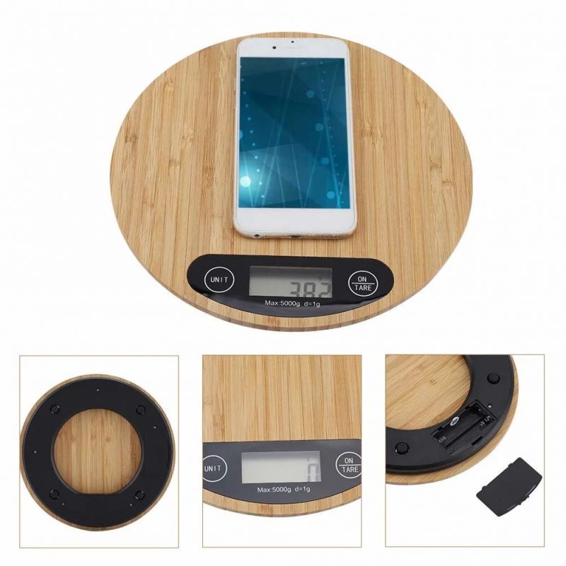 Electronic Digital Bamboo Kitchen Scale Food Weighing Scale