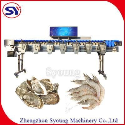 Frozen Raw Shrimp Surimi Crab High Performance Weight Sorting Grading Weighing Machine