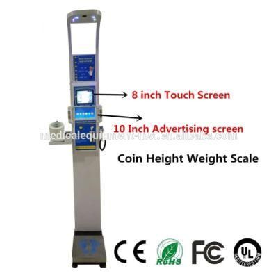 Ultrasonic Digital Coin/Paper Body Height Weight Fat Scale Machine Msluw02